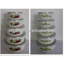 enamel storage bowl sets with PP lid
5pcs enamel storage bowl sets with PP lid